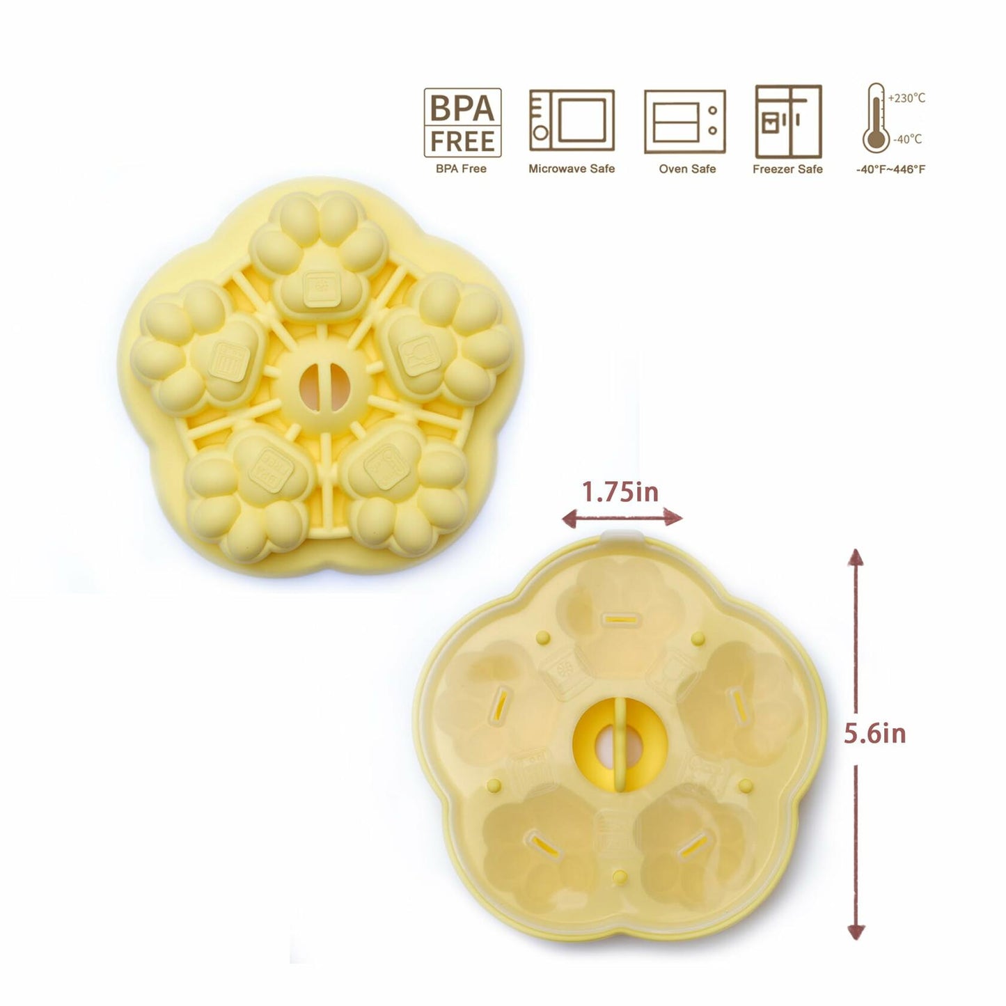 Generic 2 Pack Silicone Baking Molds Yellow Paw Green Zoo Small DIY Tool