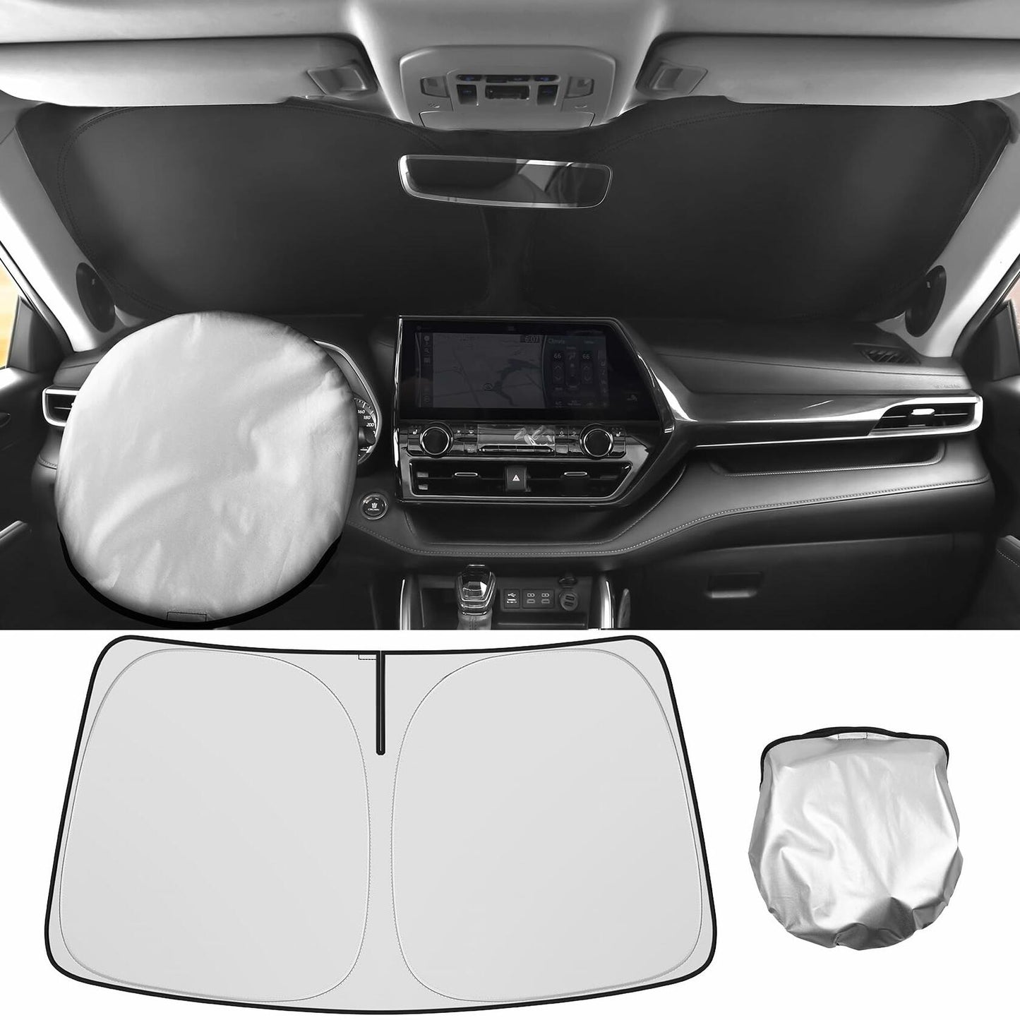 Hugeek Windshield Sun Shade for Mazda CX-50 2023-2025 Black Protector
