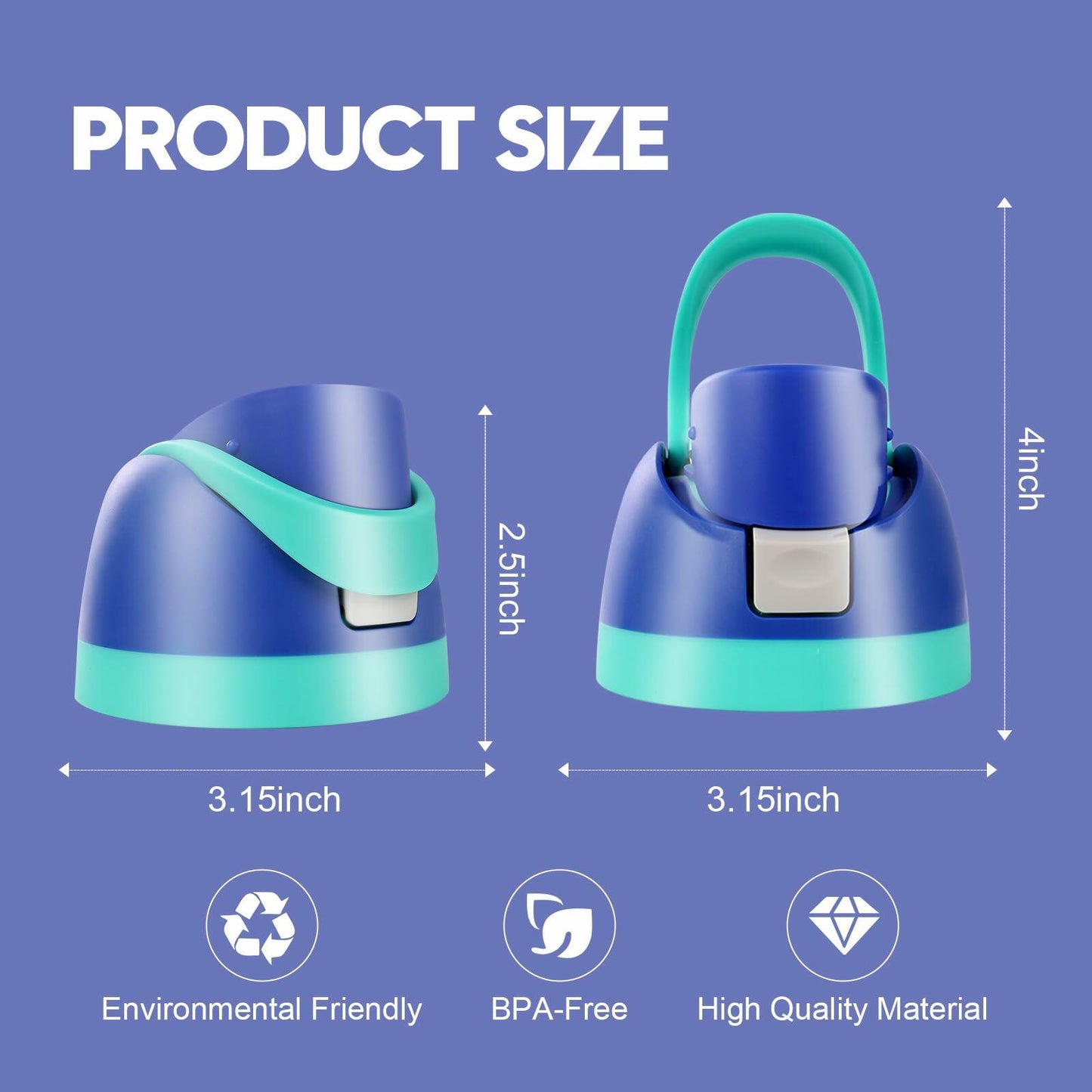 Ruzkq Replacement Lid for Owala Freesip Water Bottle Leakproof Dark Blue