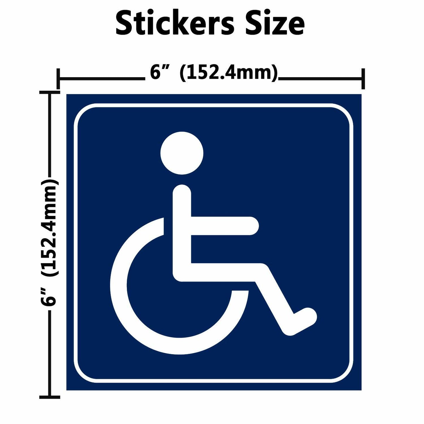 Besttile Disabled Wheelchair Symbol Labels 6 Inch Bright Handicap Stickers 5 pcs