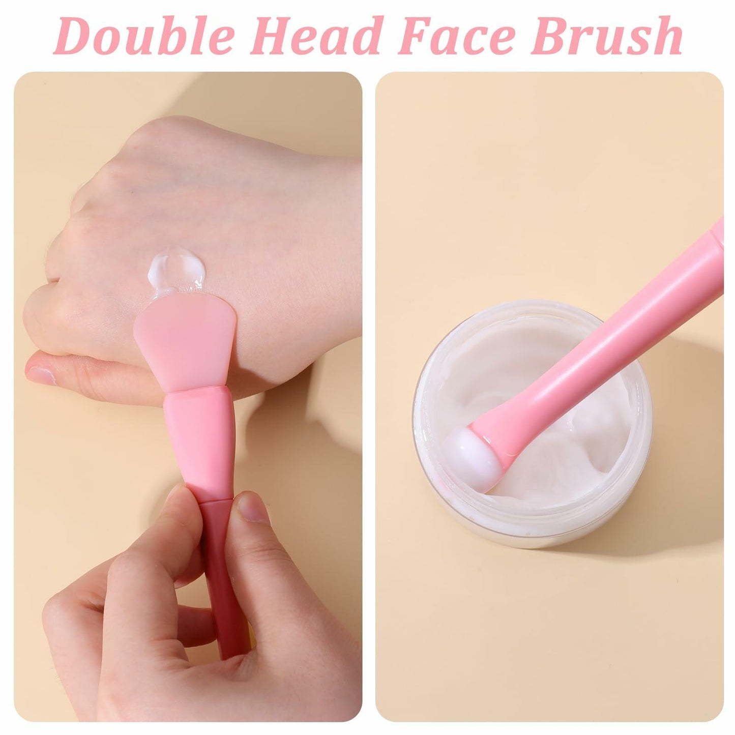 QFGasre Silicone Face Mask Brush Applicator Soft Beauty Tool Pink Blue