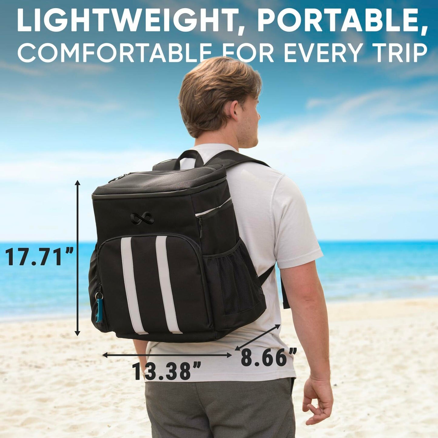 Everlasting Comfort Insulated Backpack Cooler 54 Can Leak Proof Black