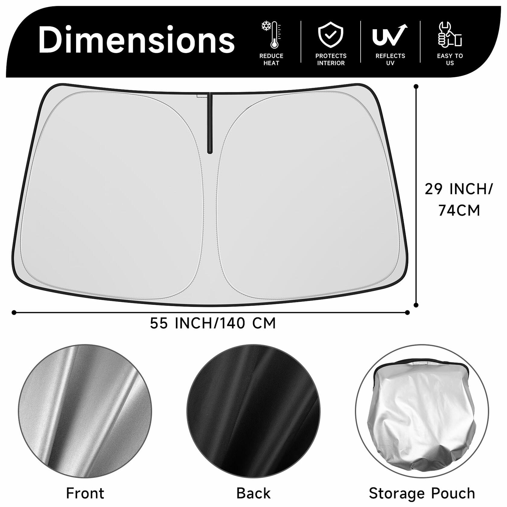 Hugeek Windshield Sun Shade for Mazda CX-50 2023-2025 Black Protector