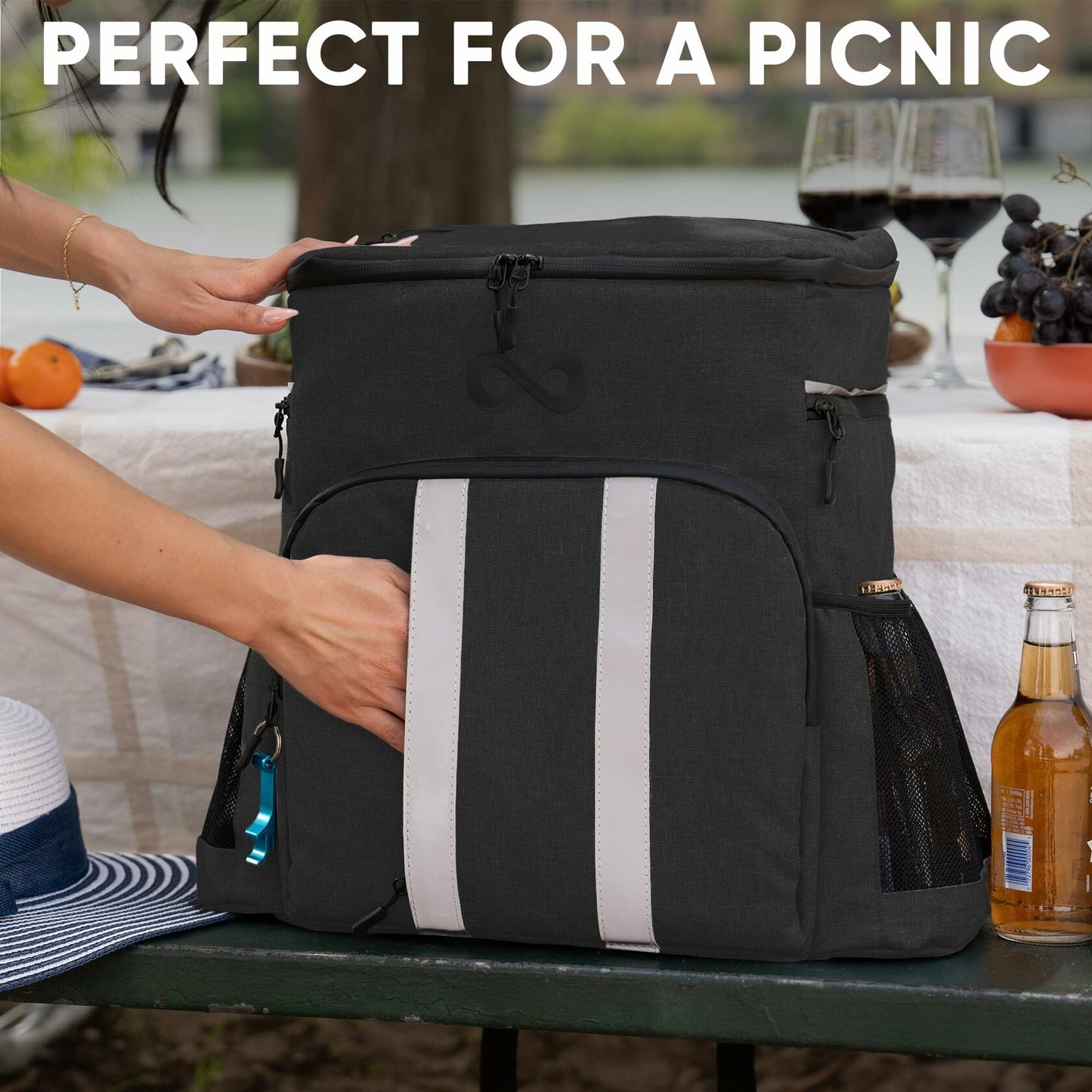 Everlasting Comfort Insulated Backpack Cooler 54 Can Leak Proof Black