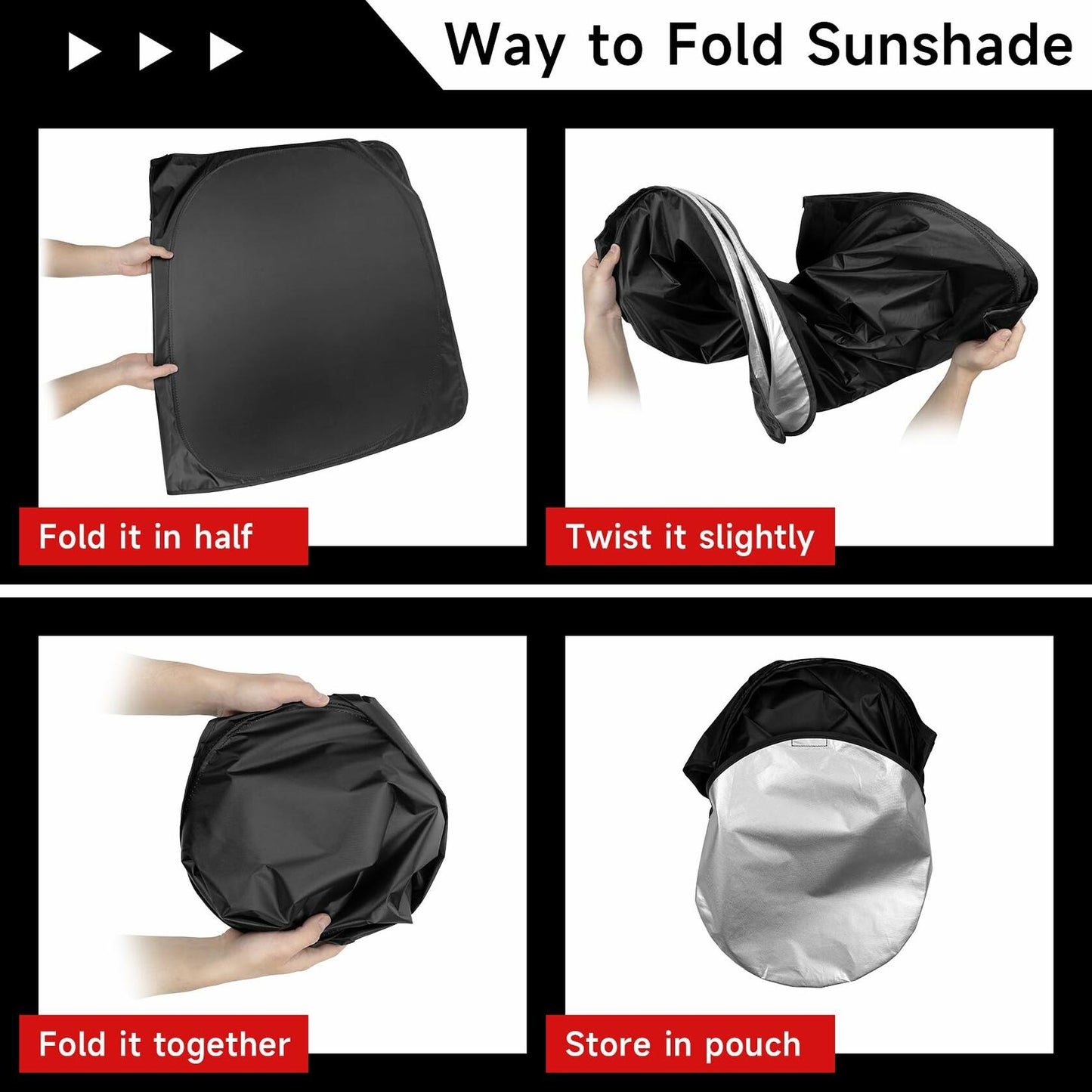 Hugeek Windshield Sun Shade for Mazda CX-50 2023-2025 Black Protector