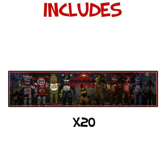 Valentina Buck Fnaf Water Bottle Labels Birthday Party Supplies Black 20 Count