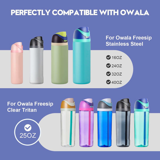 Ruzkq Replacement Lid for Owala Freesip Water Bottle Leakproof Dark Blue