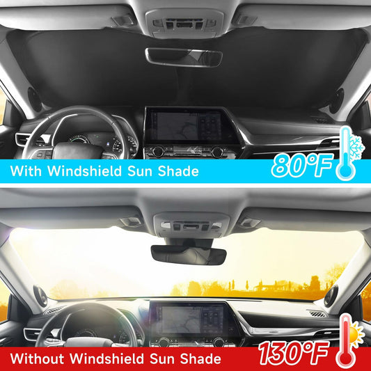 Hugeek Windshield Sun Shade for Mazda CX-50 2023-2025 Black Protector