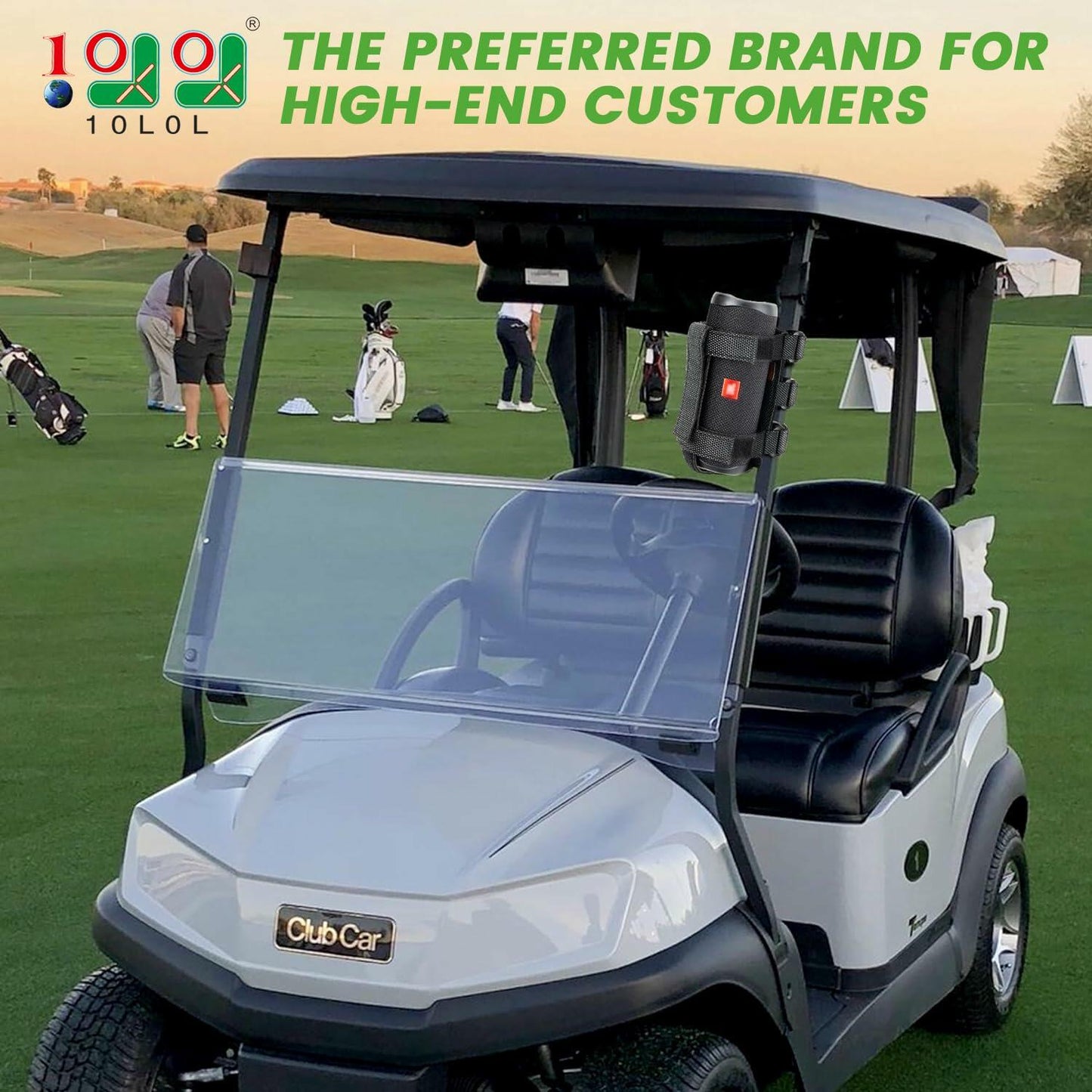 10L0L Adjustable Golf Cart Speaker Mount Black PVC Strap for Yamaha EZGO