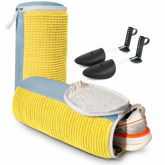 LDYDGQMY Shoe Washing Machine Bag Yellow 15in with 2 Adjustable Shoe Trees