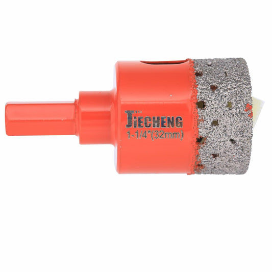JIECHENG 1-1/4" Diamond Hole Saw 32mm Red for Ceramic Glass Tile Marble