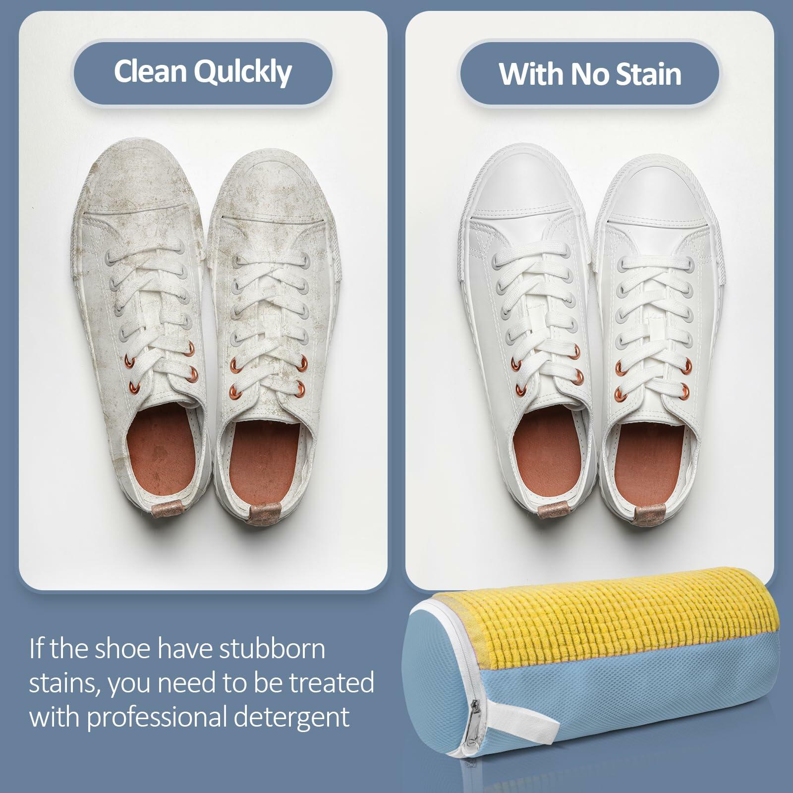 LDYDGQMY Shoe Washing Machine Bag Yellow 15in with 2 Adjustable Shoe Trees