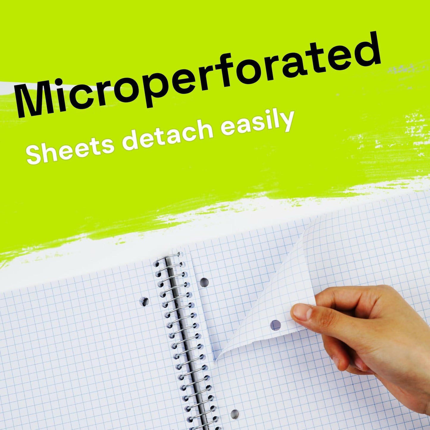 ONAVIA Spiral Notebook 3 Pack 1 Subject 4x4 Graph Ruled 100 Sheets 9x11 Red