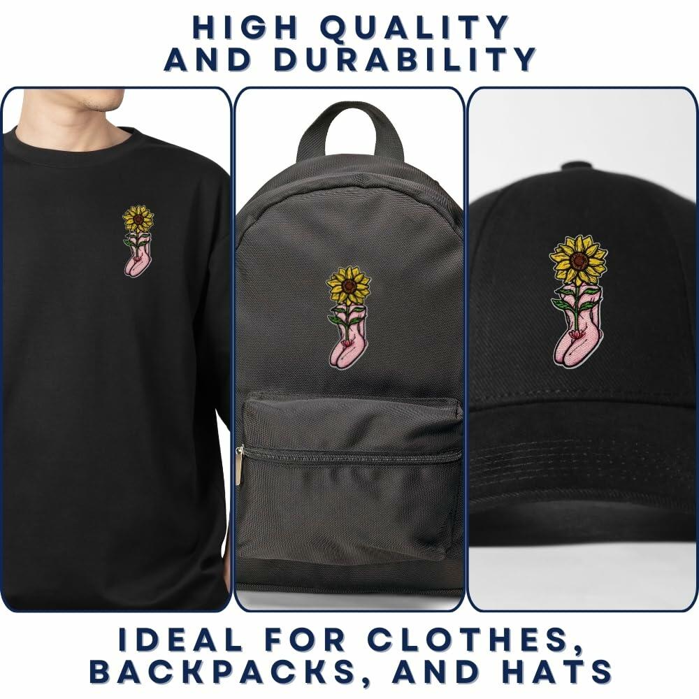 EMBRO BOF Sunflower Iron On Patch 3.5in Colorful Embroidered Flower