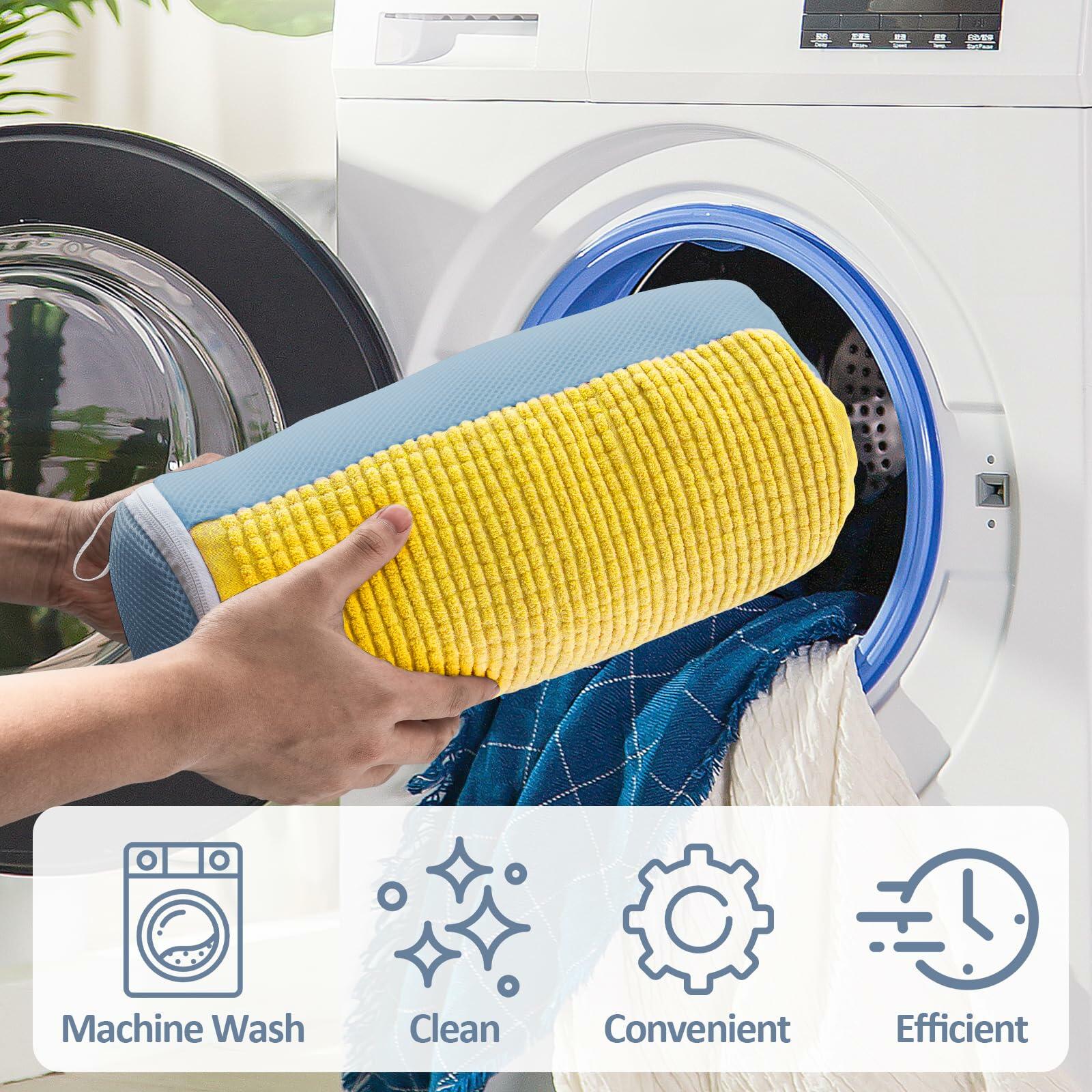 LDYDGQMY Shoe Washing Machine Bag Yellow 15in with 2 Adjustable Shoe Trees