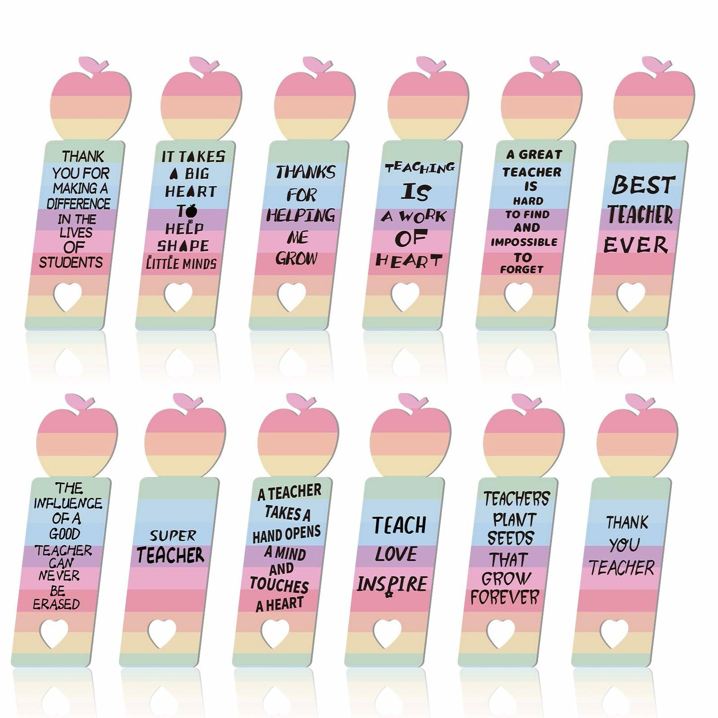 Glenmal Pink Inspirational Wood Bible Verse Bookmarks 24 Pcs Bulk Gift