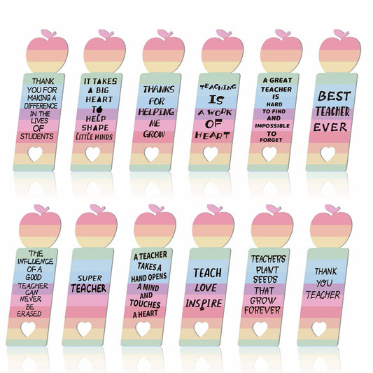 Glenmal Pink Inspirational Wood Bible Verse Bookmarks 24 Pcs Bulk Gift