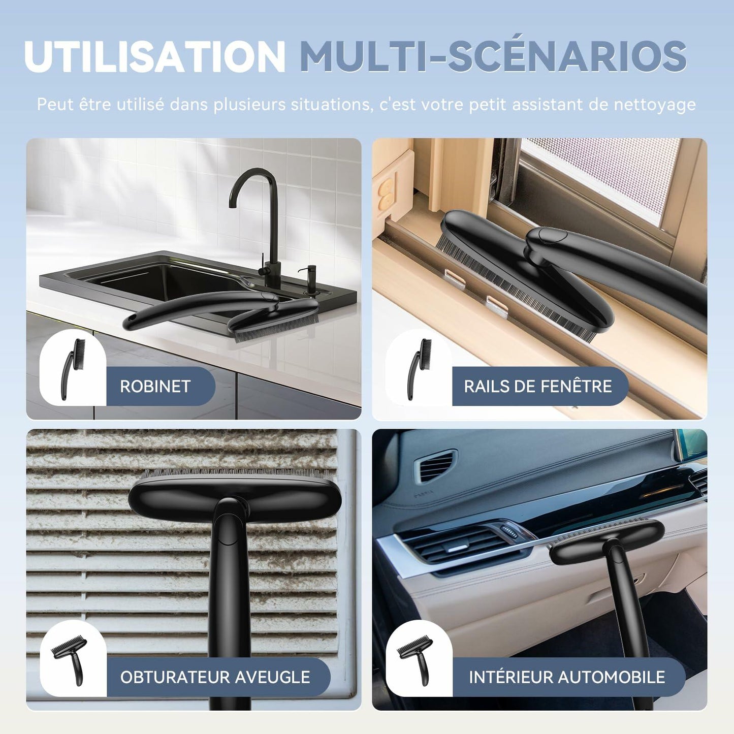 Cleangor Rotatebrush Rotating Crevice Cleaning Brush Black 1 Count