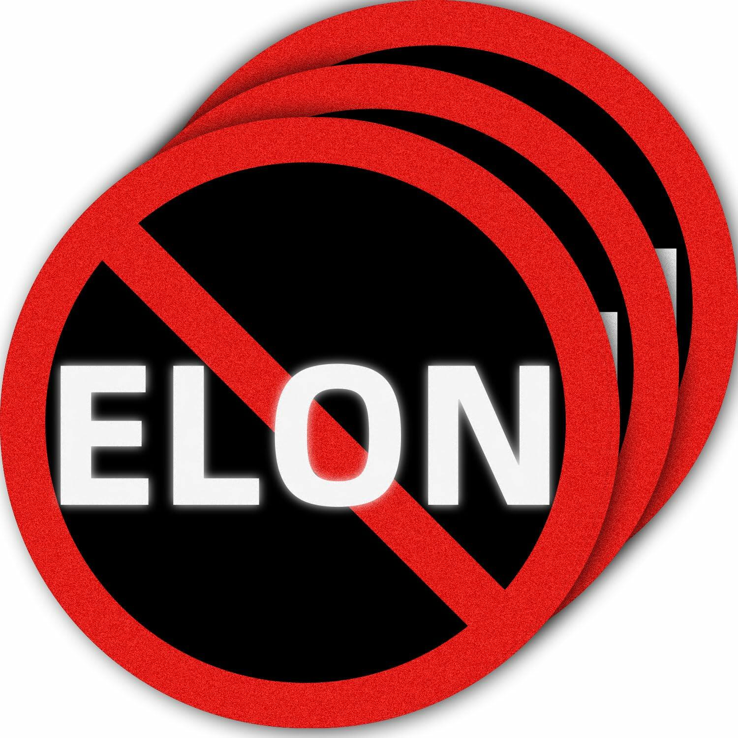 Anti Elon Bumper Stickers 3 Pack 4x4 Waterproof Vinyl Decal for Car Laptop