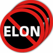 Anti Elon Bumper Stickers 3 Pack 4x4 Waterproof Vinyl Decal for Car Laptop