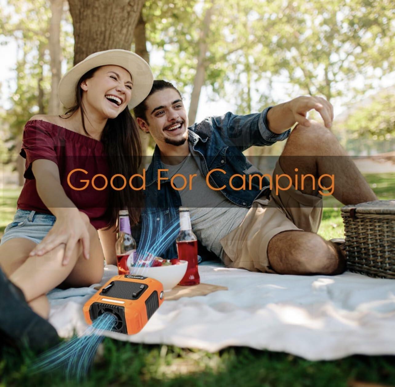 Generic AMKEN Waist Fan Clip-On Portable Cooling Fan 10000mAh LED Orange/Black