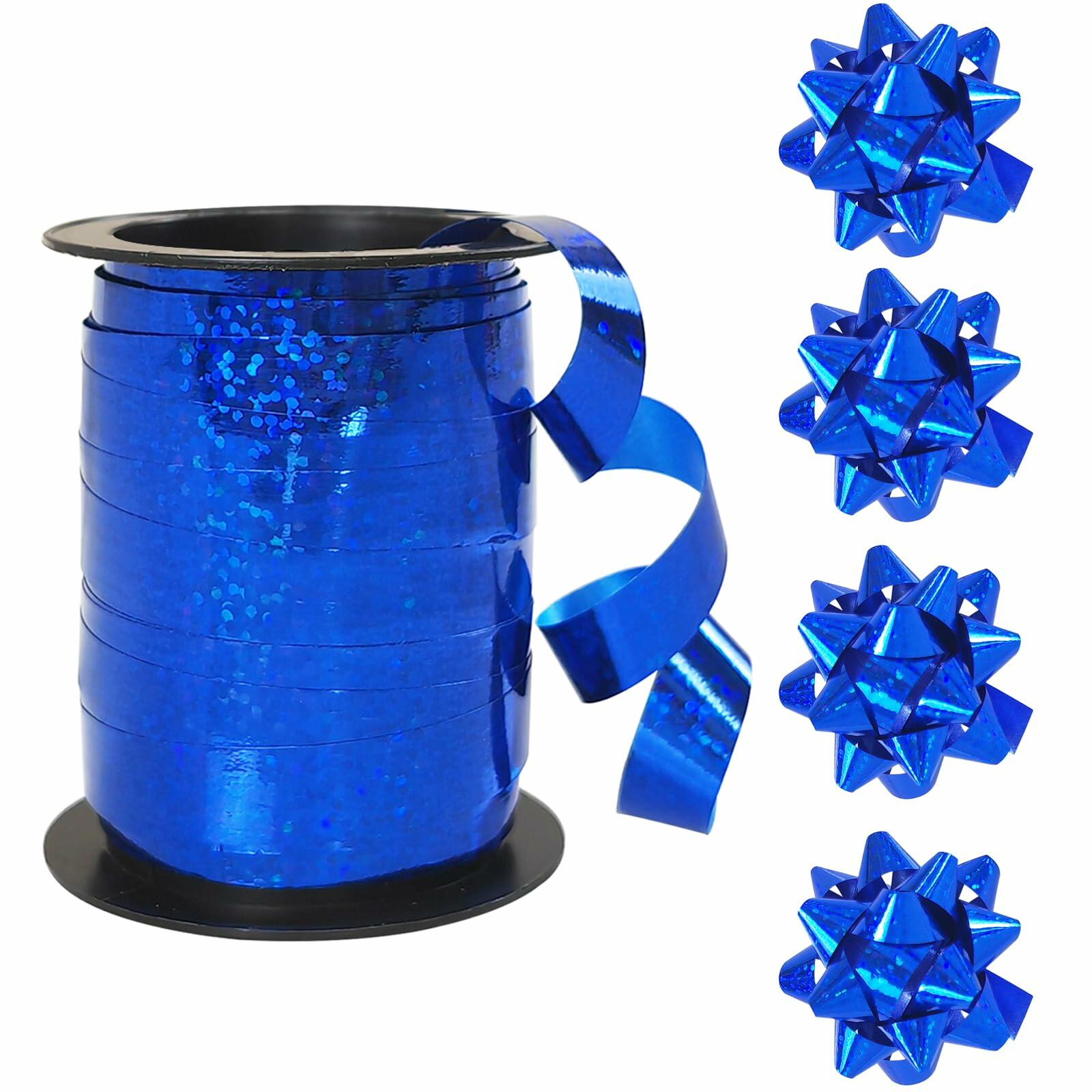 CEOWOIUN Pink Glitter Curling Ribbon Metallic 4PCS 2in & 3/8in x 10yds