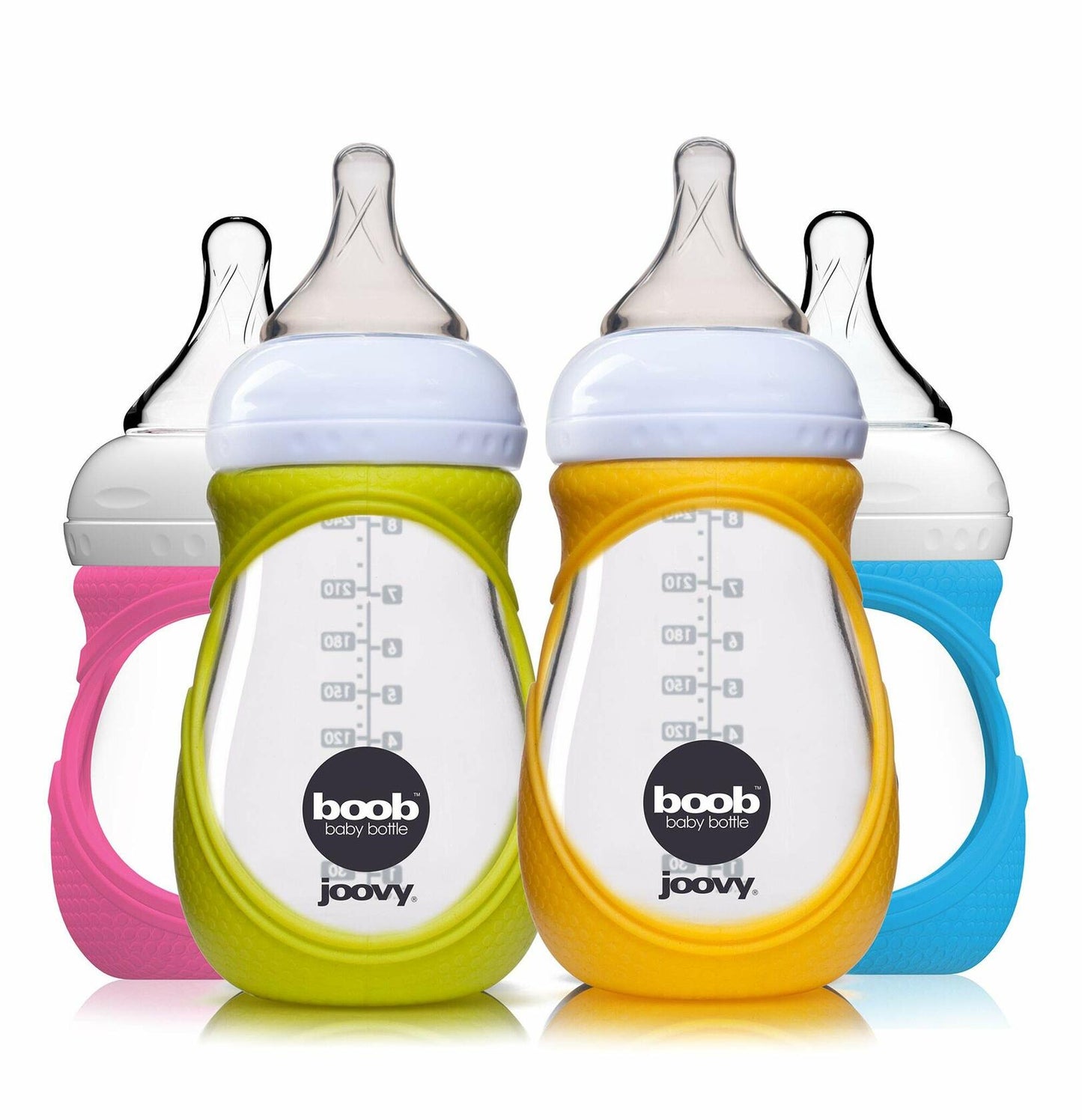 Joovy Boob Silicone Sleeve Blue Fits 5 Ounce Glass Baby Bottle