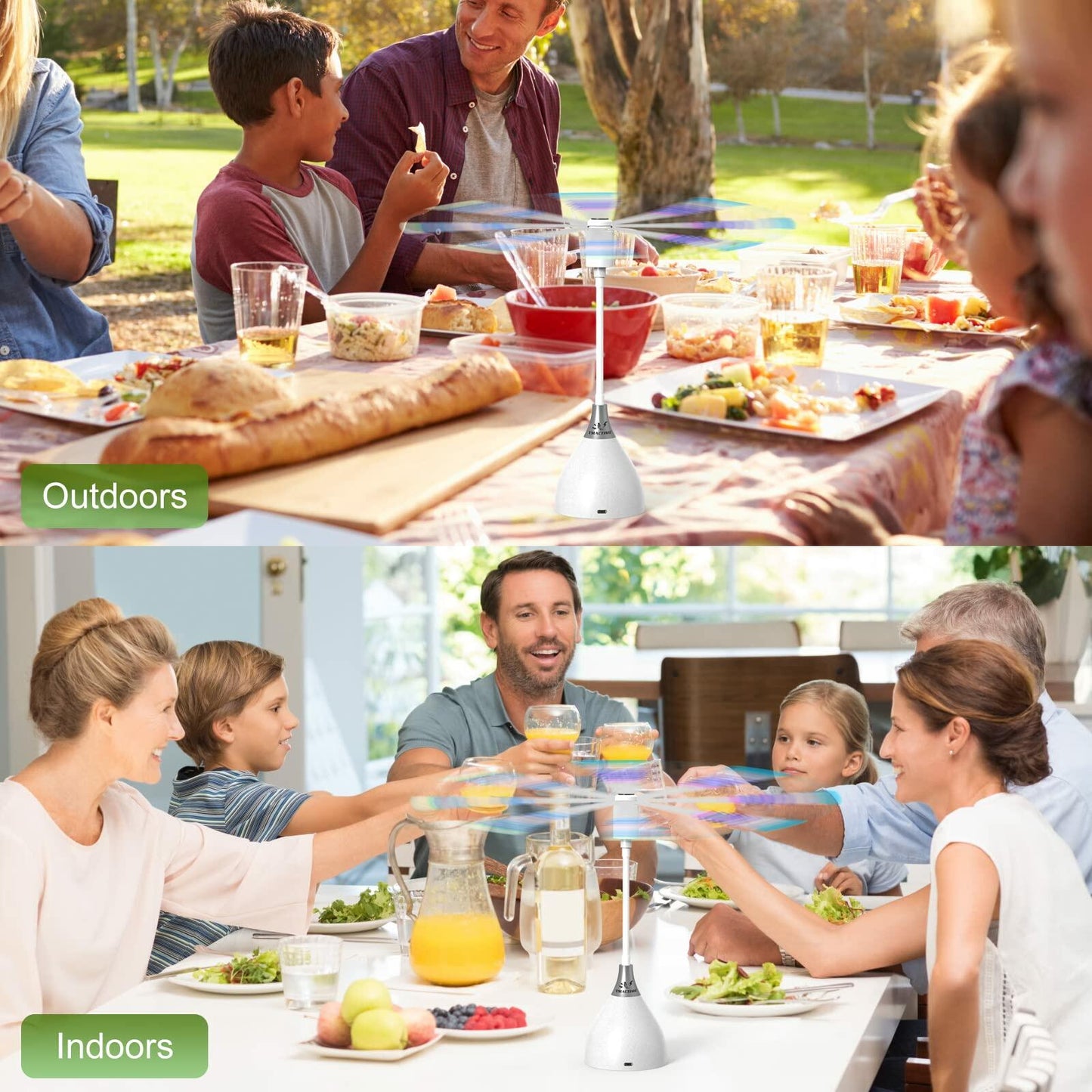 [Like New] TMACTIME Fly Repellent Fan 3 Pack USB Battery Powered Soft Blades White