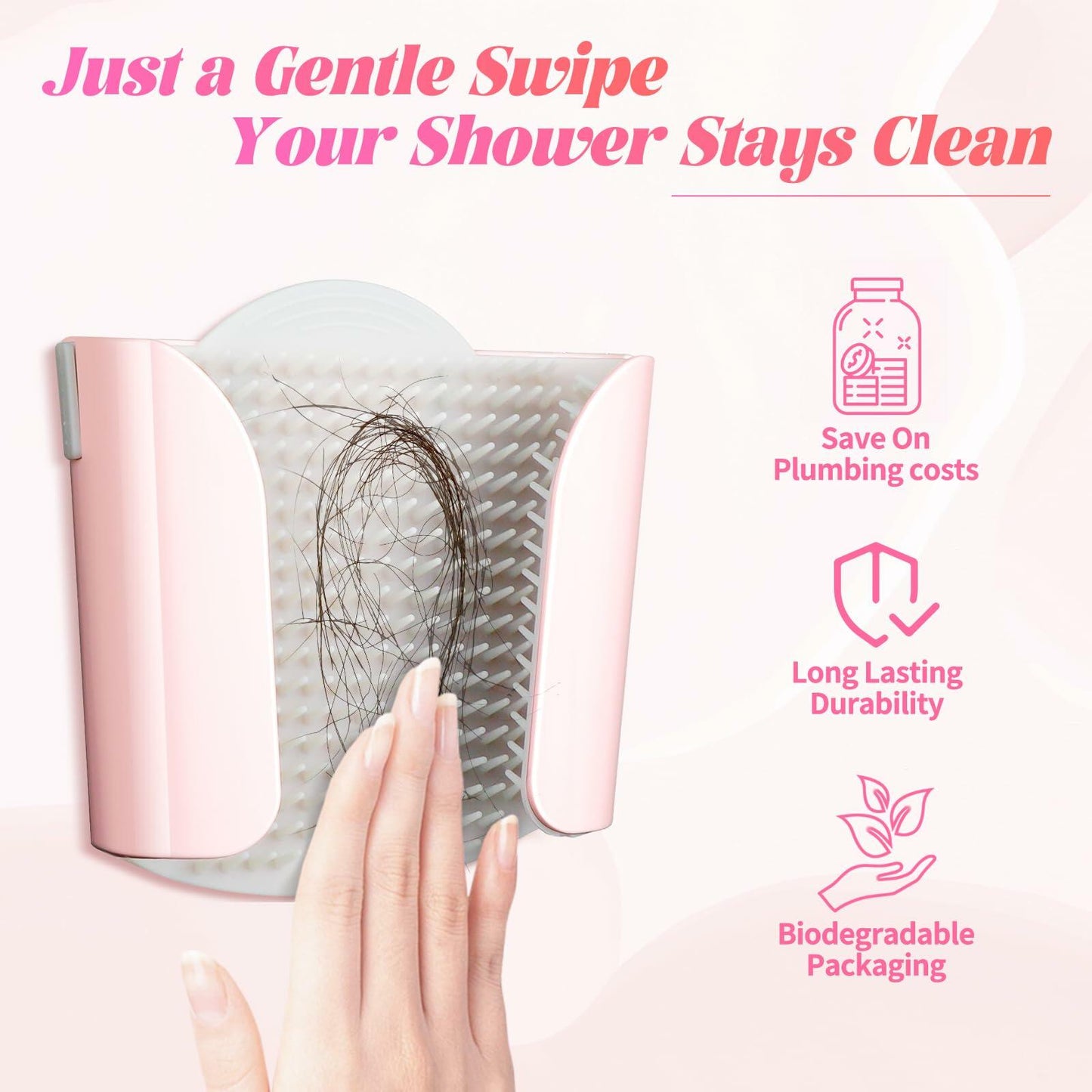 Shower Hair Catcher Drain Protector Trap Easy Clean Removable Bathroom