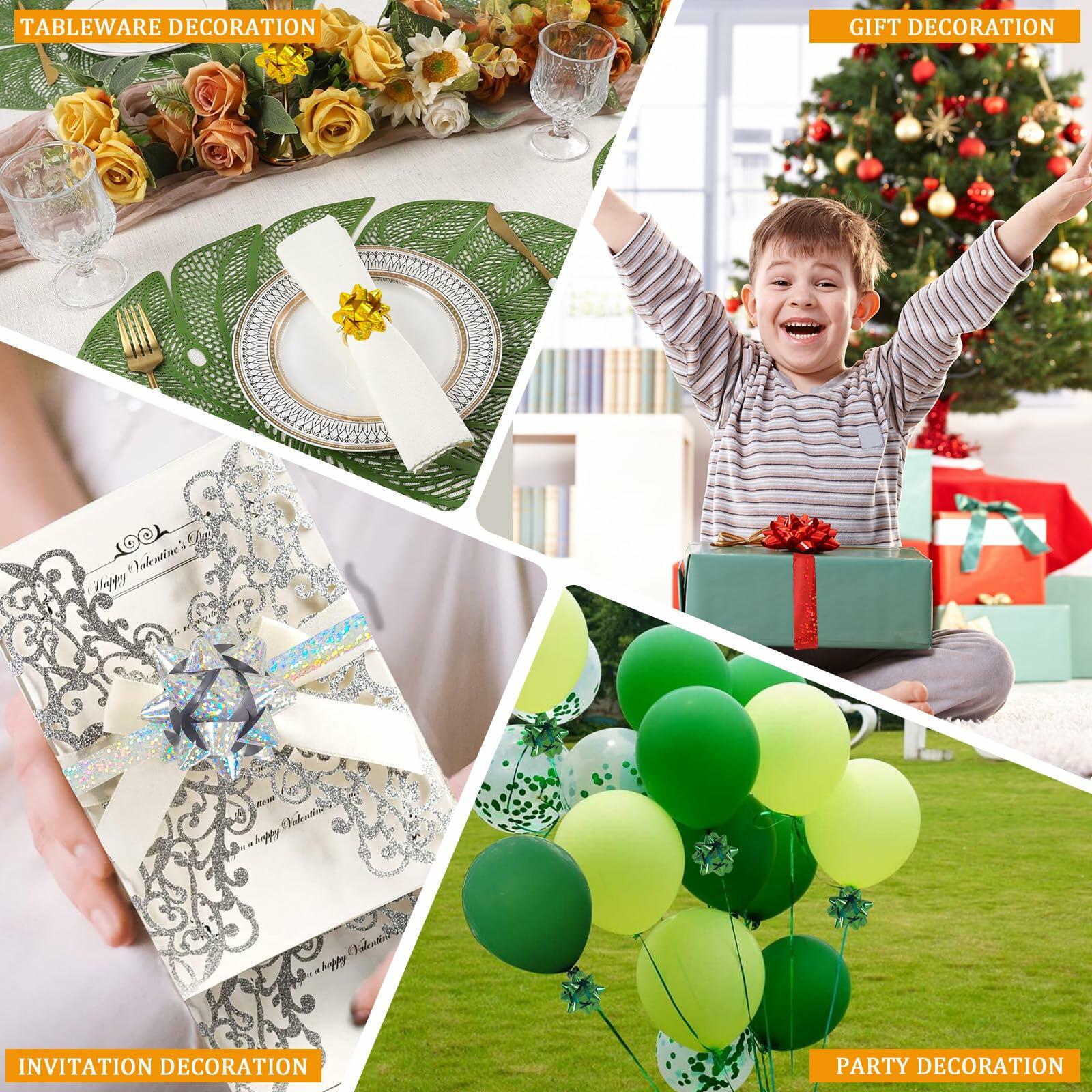 CEOWOIUN Pink Glitter Curling Ribbon Metallic 4PCS 2in & 3/8in x 10yds