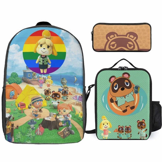 BAHELS 3PC Backpack Insulated Lunch Bag Pencil Case Youth Teens Wednes-1