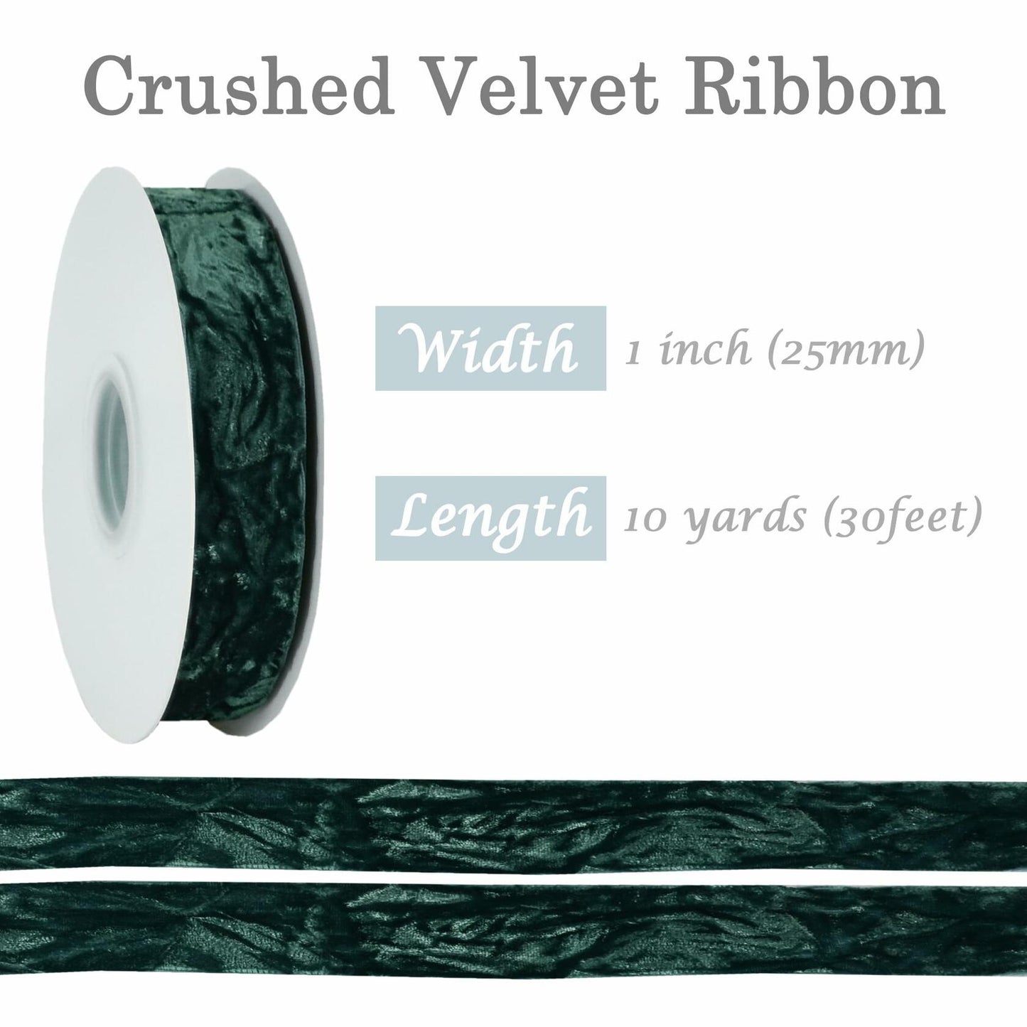 RIBBOOO Wine Red Velvet Ribbon 3/8in x 10yd Luxury Crushed Velvet