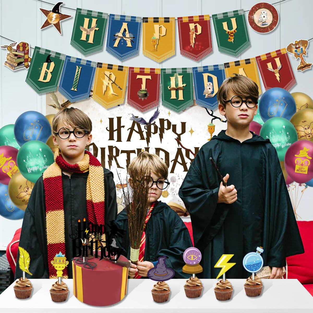 EIFFTER Wizard Birthday Party Decor Supplies Backdrop Balloon Garland White