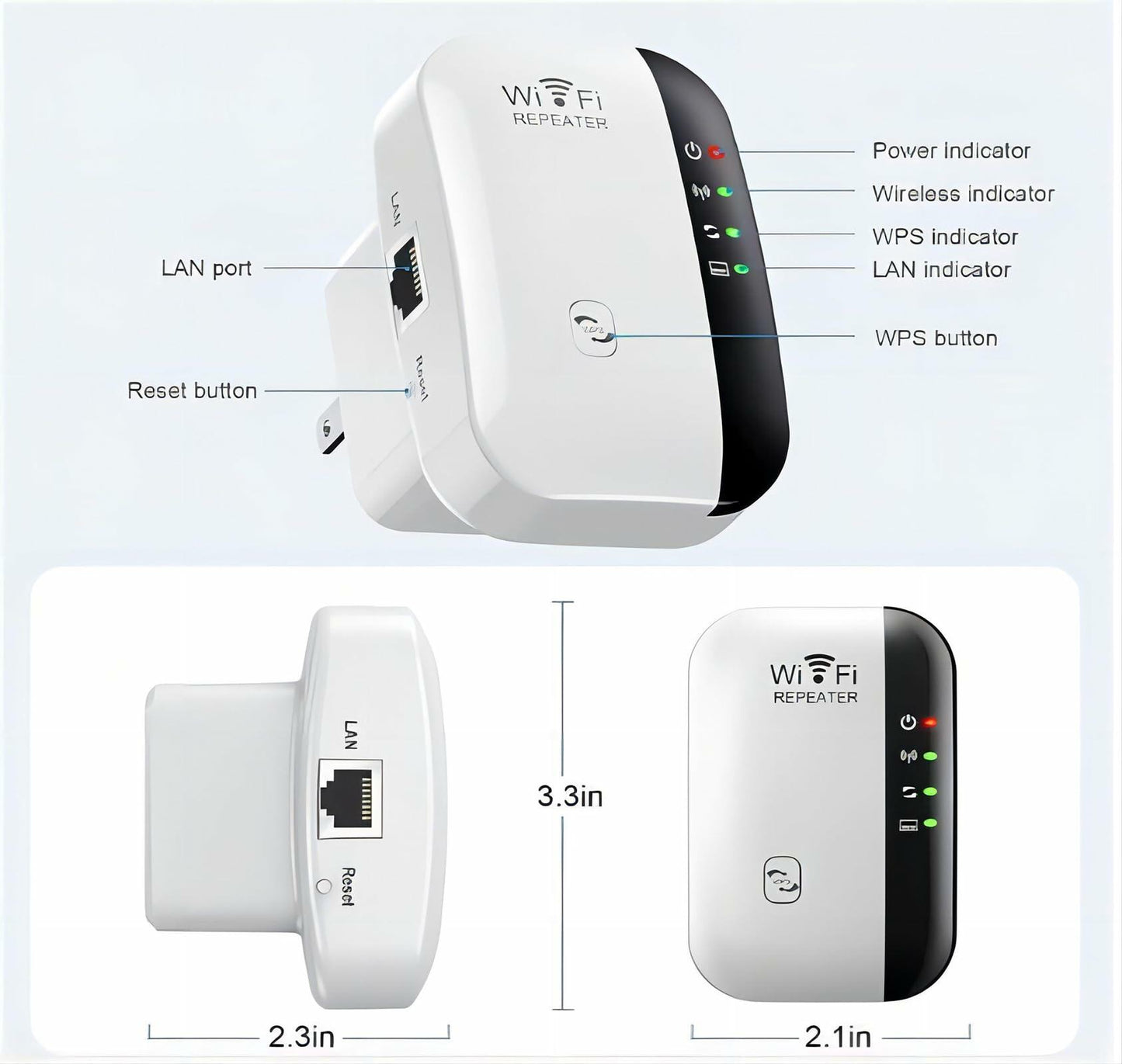 TGDLLF WiFi Extender Signal Booster 5000 Sq.Ft 50 Devices Ethernet Port