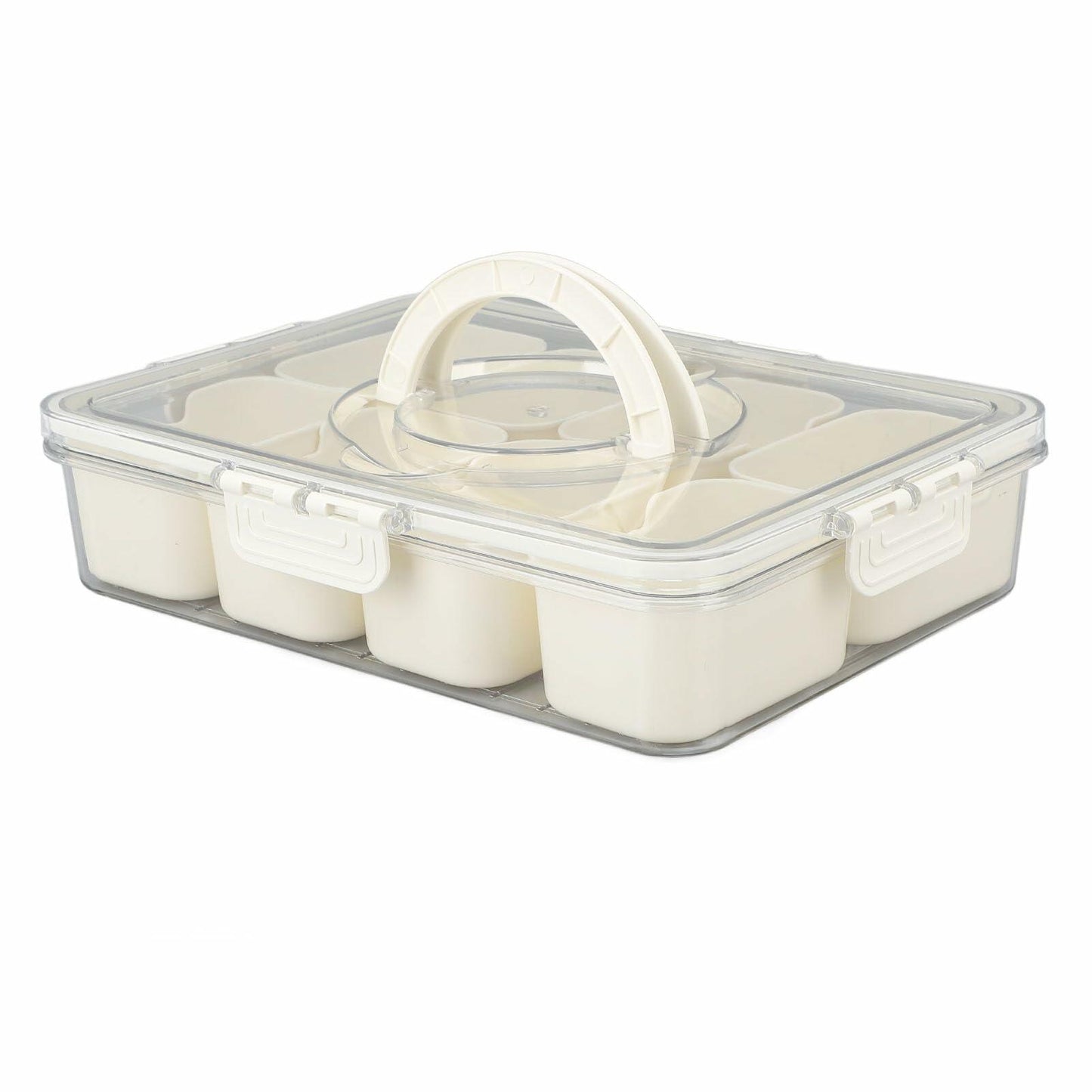 SIXRUN Condiment Serving Tray 8 Compartments Plastic Small White