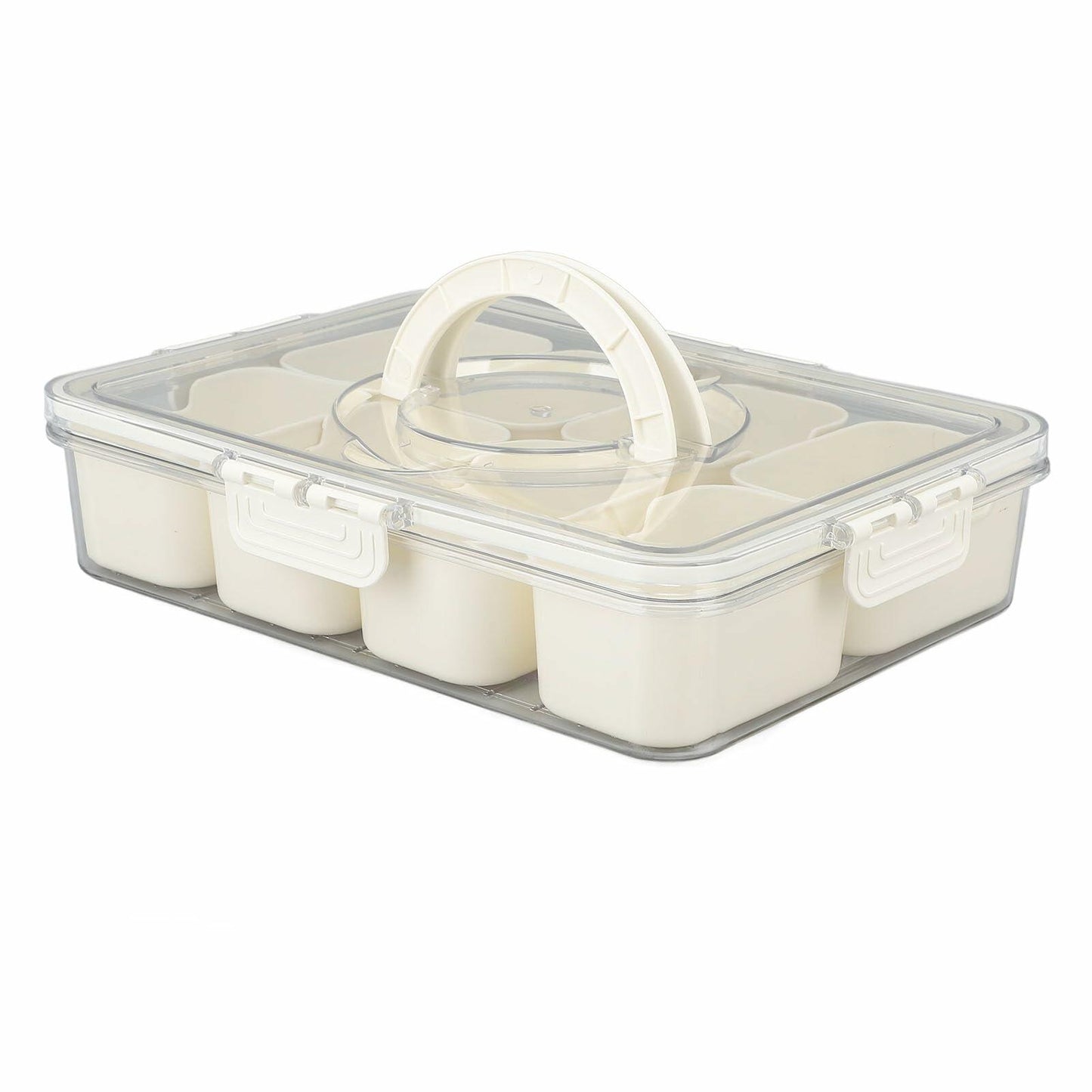 SIXRUN Condiment Serving Tray 8 Compartments Plastic Small White