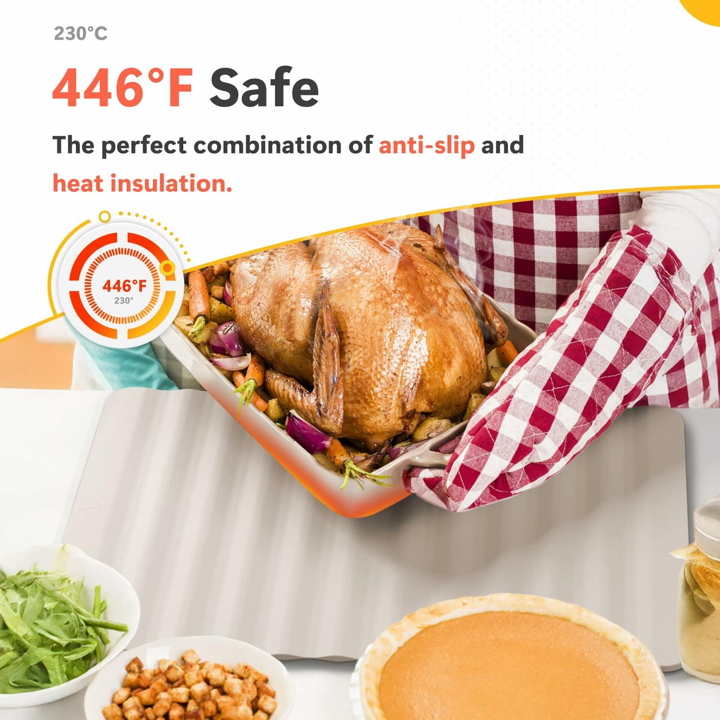 Li&Zhao Dish Drying Mat Foldable Heat Resistant Easy Clean Black