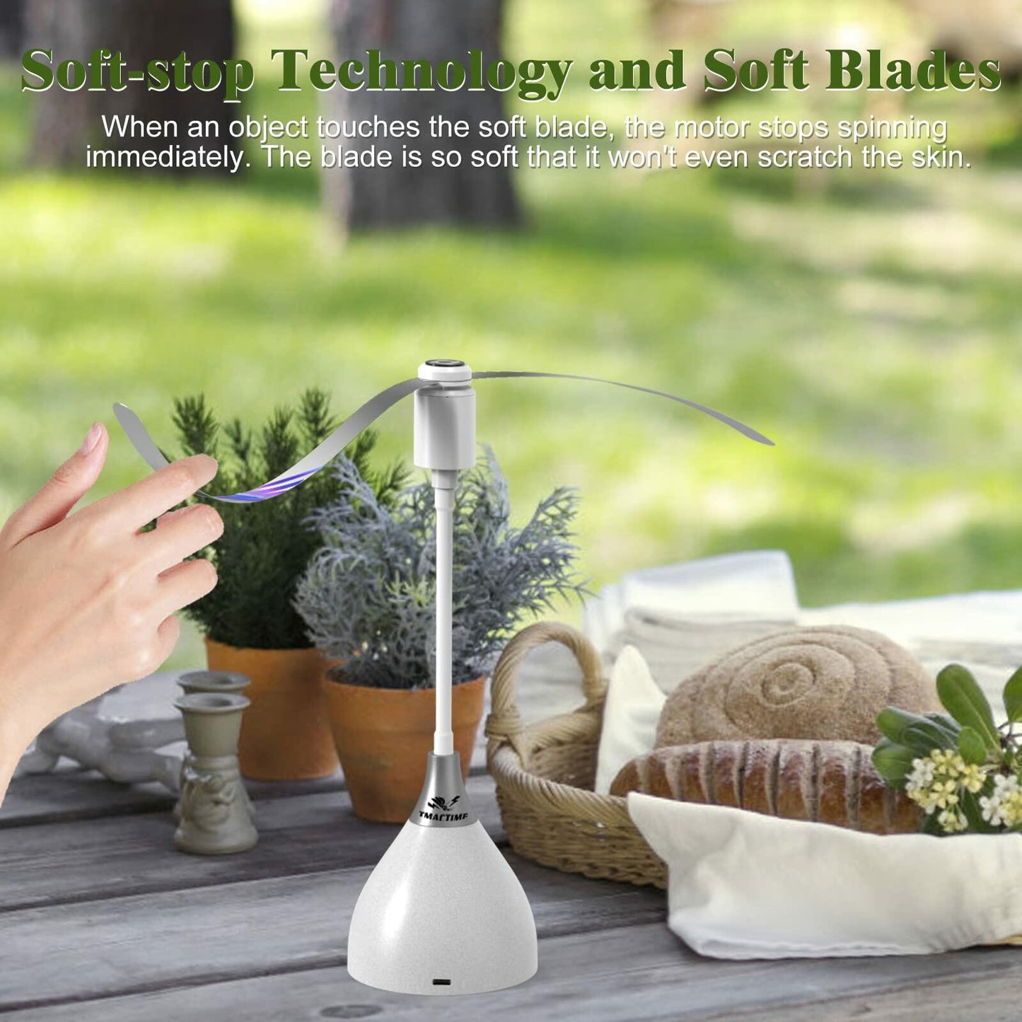 [Like New] TMACTIME Fly Repellent Fan 3 Pack USB Battery Powered Soft Blades White