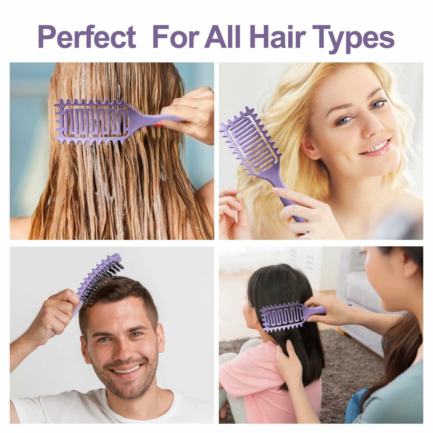 Azxewa Curl Defining Vented Hair Brush Purple Plastic