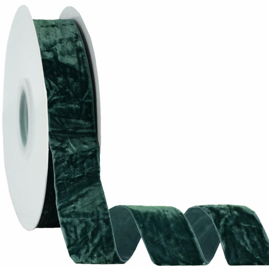 RIBBOOO Wine Red Velvet Ribbon 3/8in x 10yd Luxury Crushed Velvet