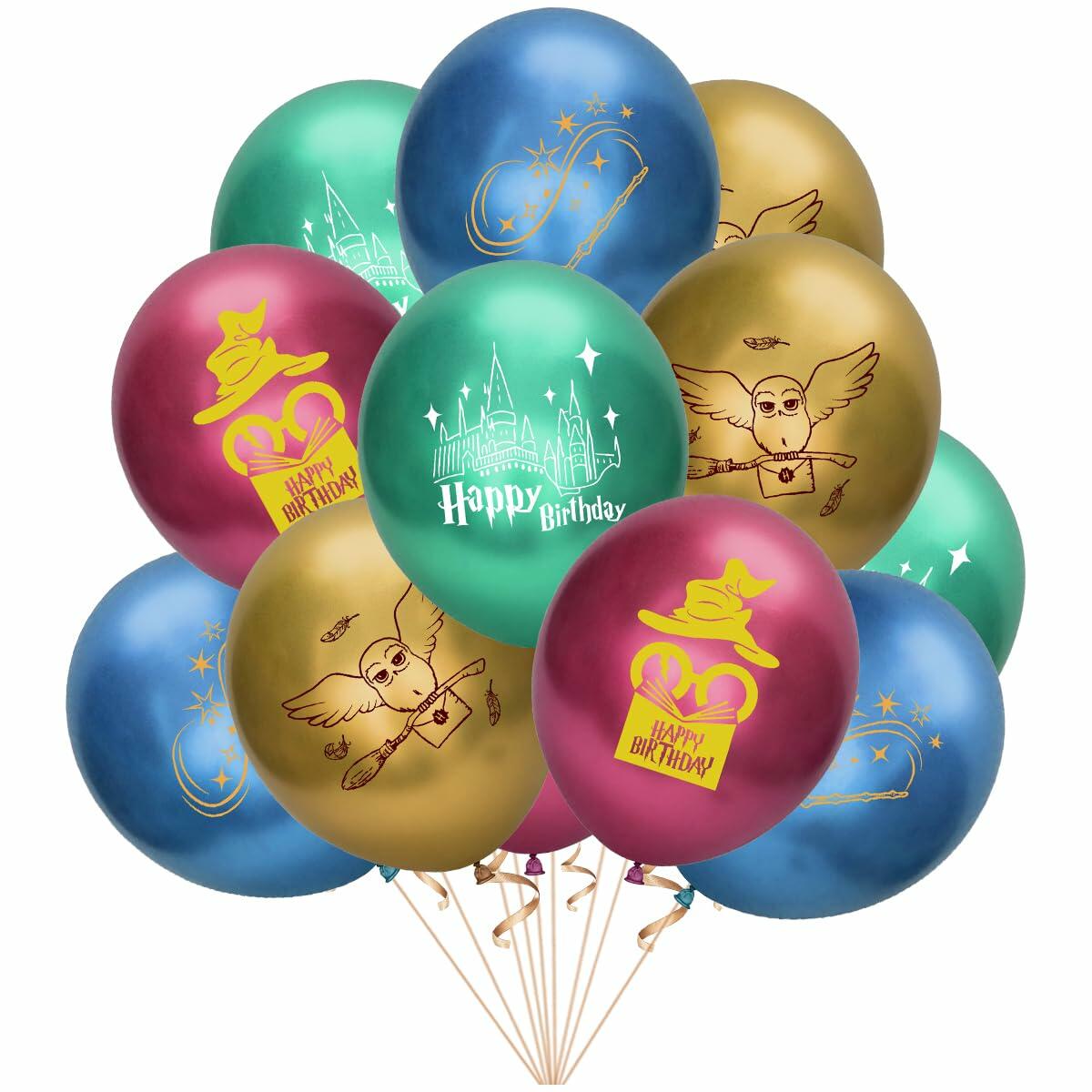 EIFFTER Wizard Birthday Party Decor Supplies Backdrop Balloon Garland White