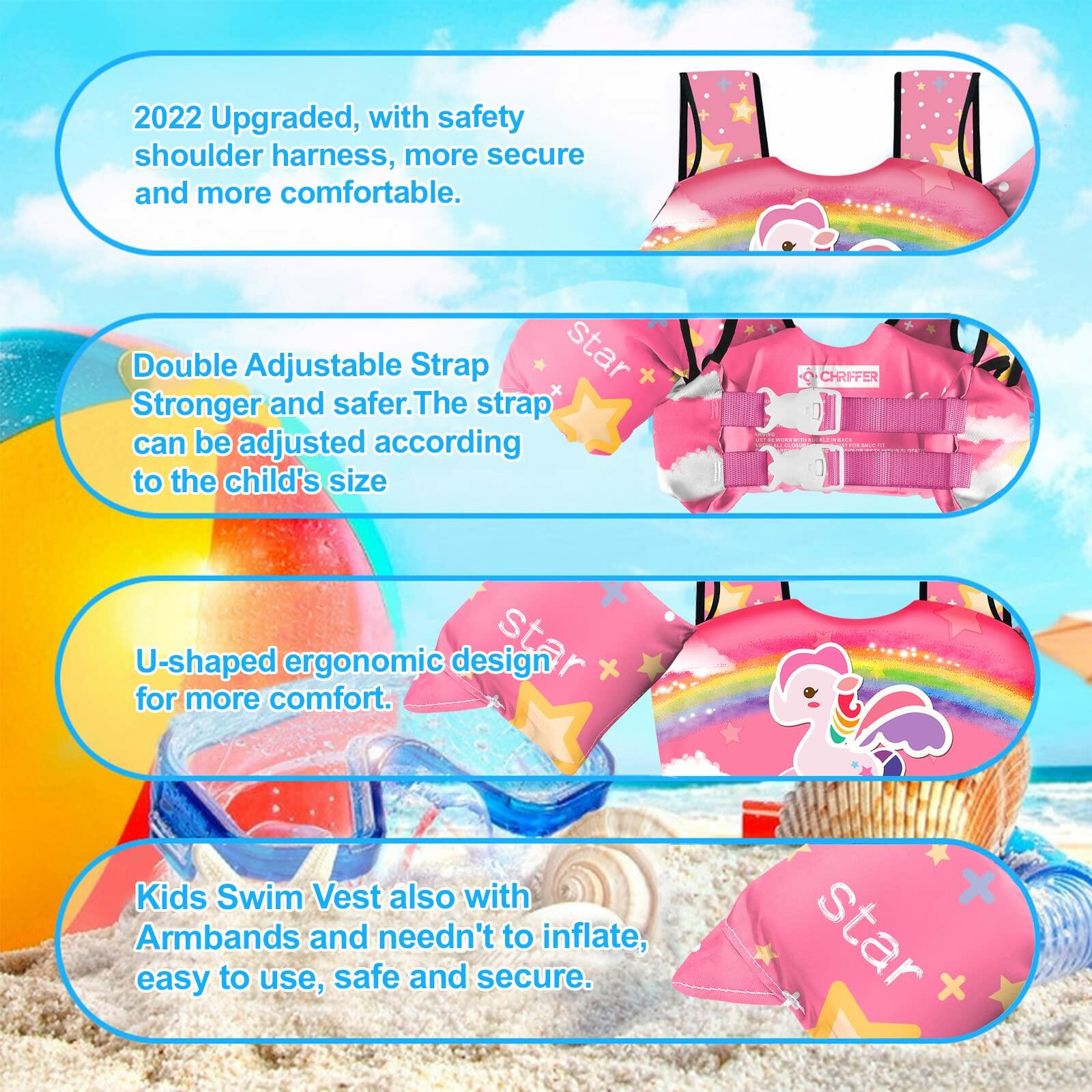 Chriffer Kids Swim Vest Life Jacket Toddler 30-55lbs Size