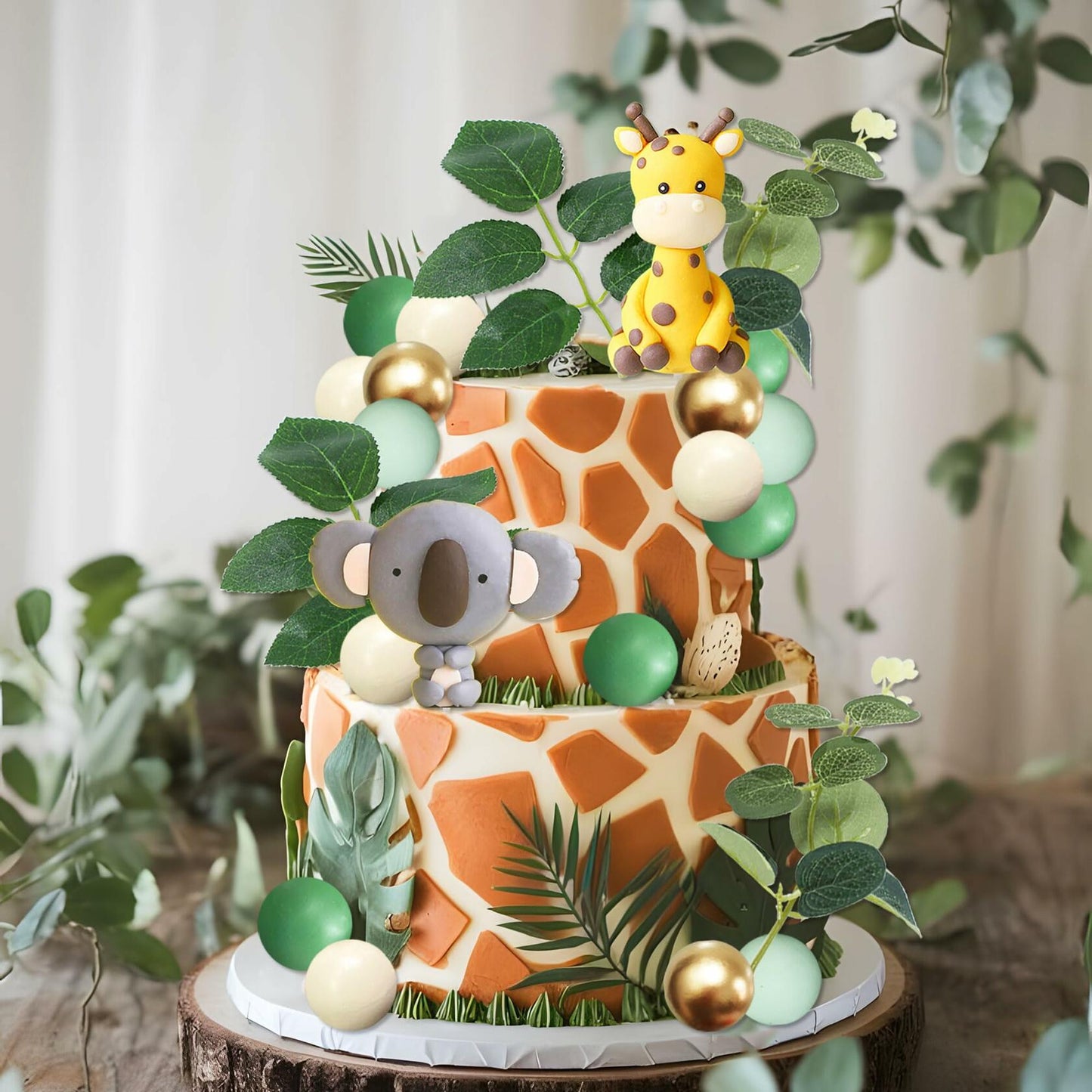 JeVenis Jungle Safari Animals Baby Shower Cake Decoration Wild One Topper