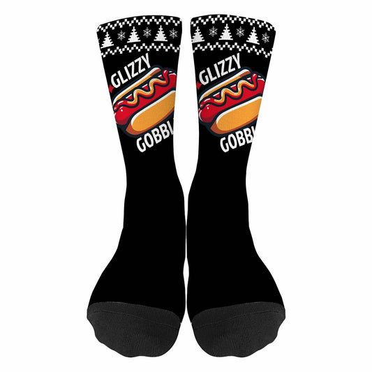 Generic Hot Dog Gobble Socks Unisex Half Calf White Polyester Print