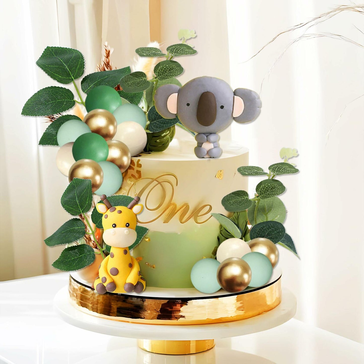 JeVenis Jungle Safari Animals Baby Shower Cake Decoration Wild One Topper