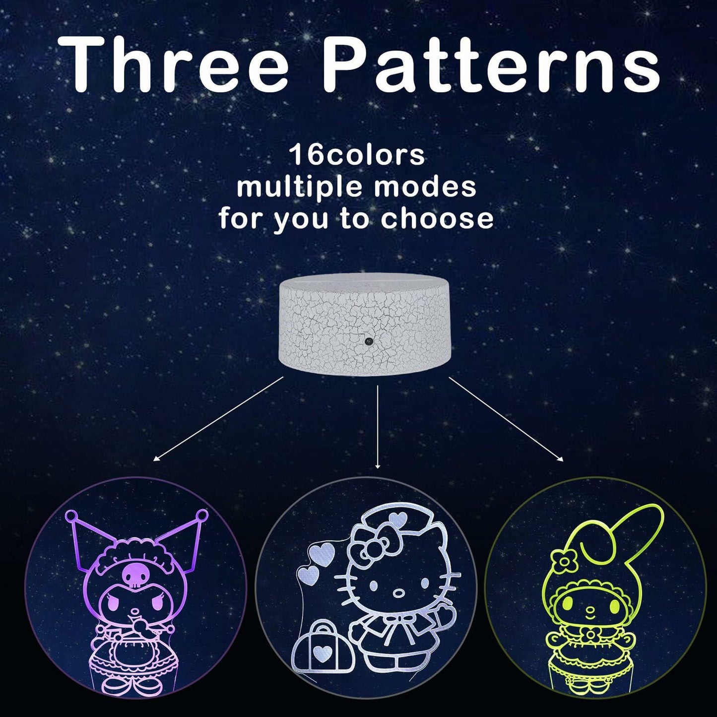 3D Cat Night Light for Kids Room LMHmlylf 16 Colors Remote Touch Lamp Gift