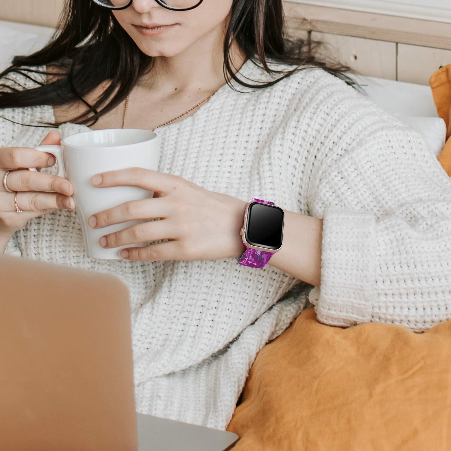 Acrbiutu Apple Watch Bands Silicone Sport Strap Starry Sky 38-45mm