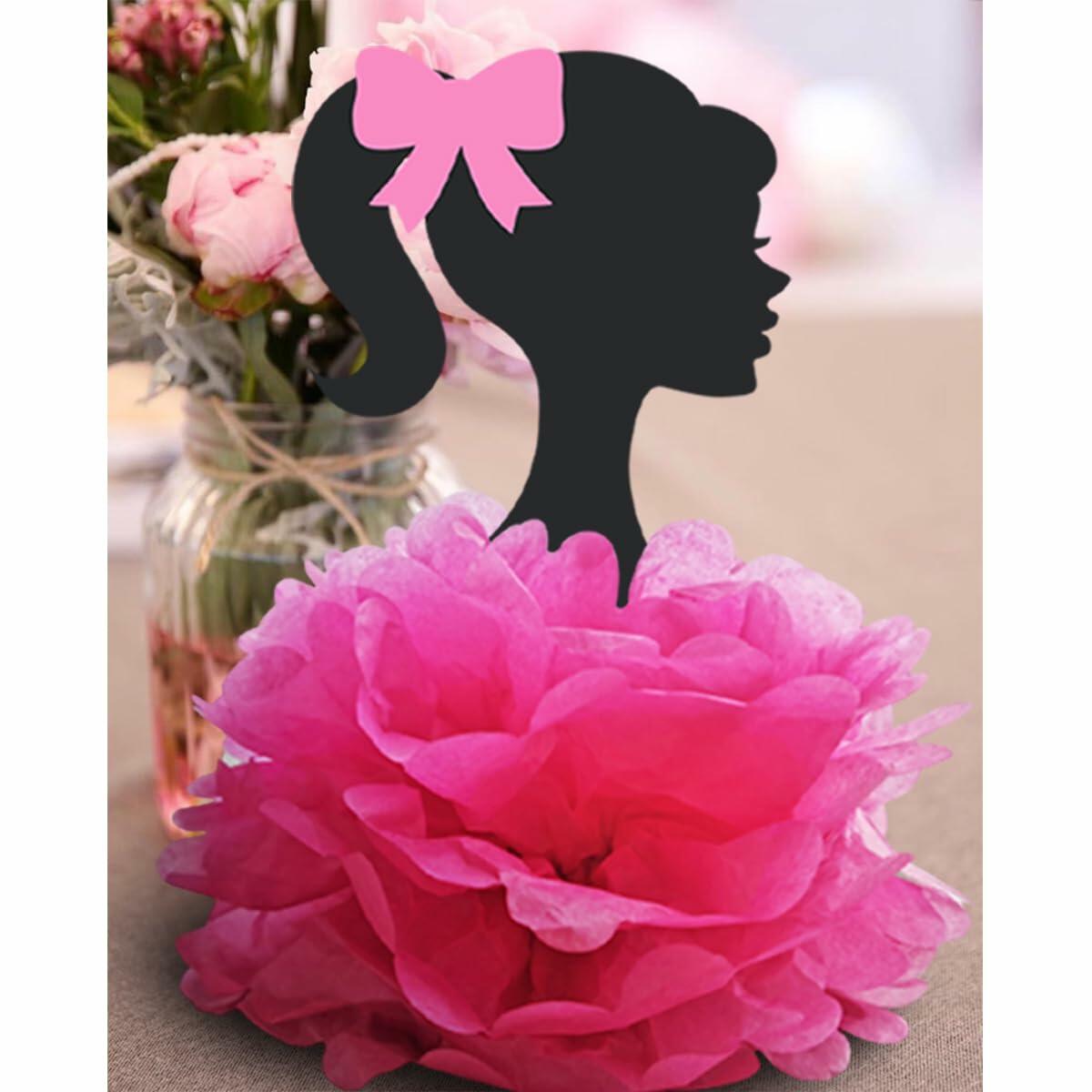 VeSidyHelo Party Centerpieces Girl Theme Glitter Pearls 3D Paper Flowers 4pcs