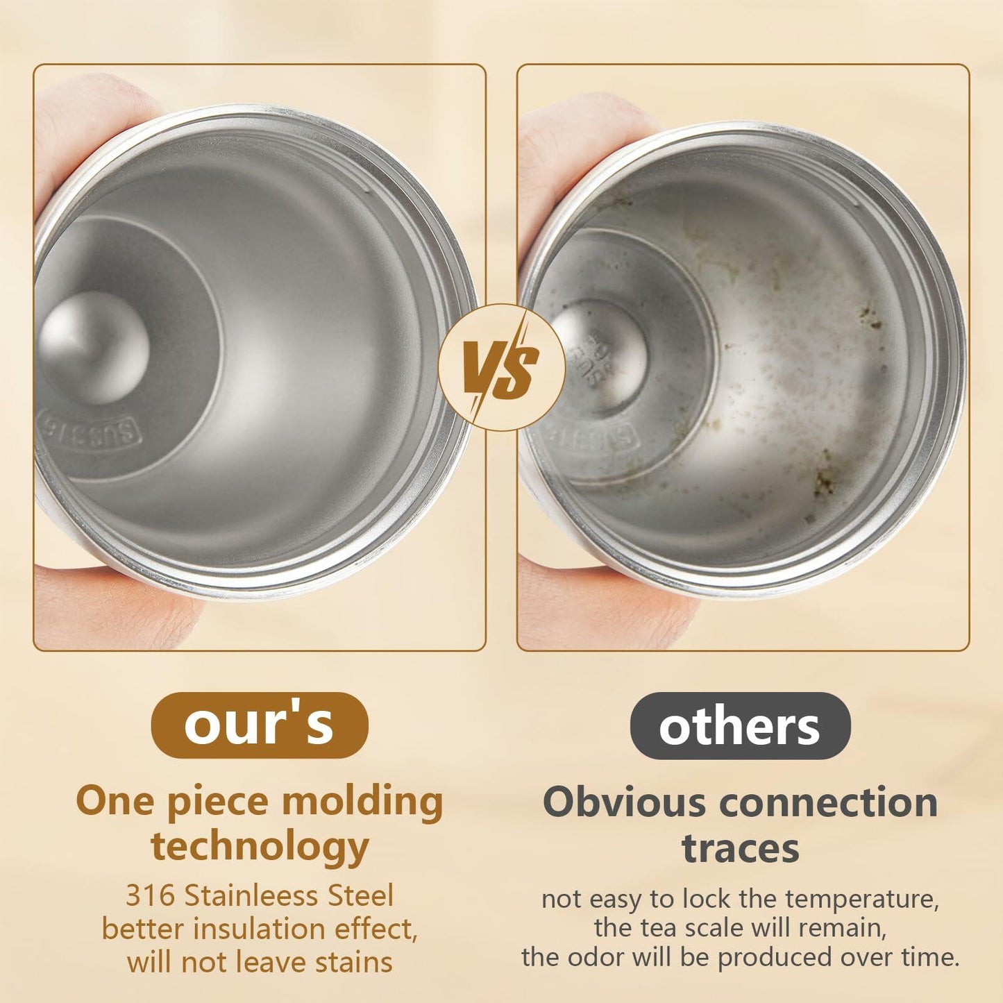 Livaprul 13oz White Stainless Steel Insulated Coffee Cup with Lid Christmas