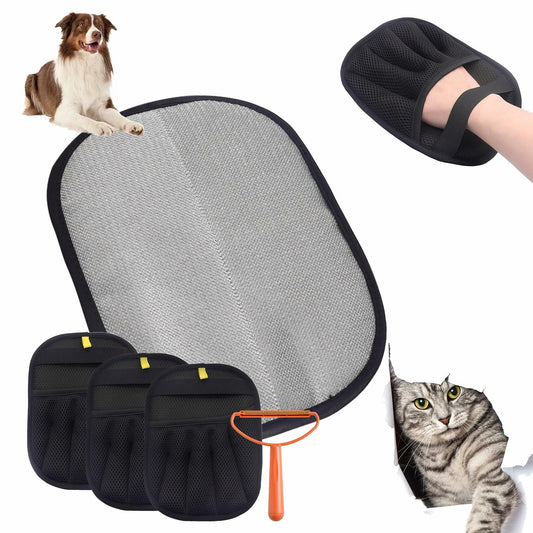 Yangmu 2pcs Electrostatic Pet Hair Remover Gloves for Cats & Dogs Reusable